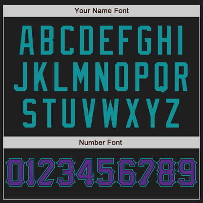 Custom Black Purple-Teal Authentic Baseball Jersey