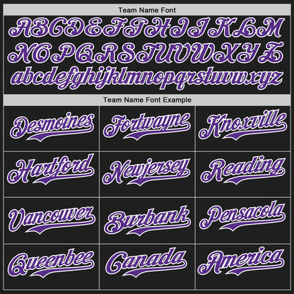 Custom Black Purple-White Authentic Baseball Jersey