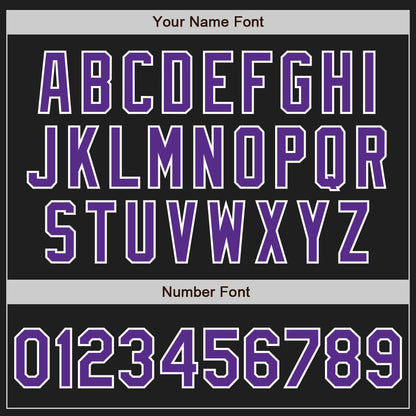Custom Black Purple-White Authentic Baseball Jersey
