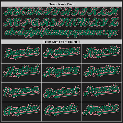 Custom Black Medium Pink-Kelly Green Authentic Baseball Jersey