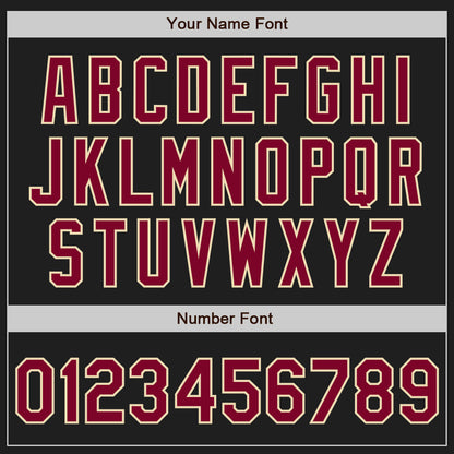 Custom Black Maroon-Cream Authentic Baseball Jersey