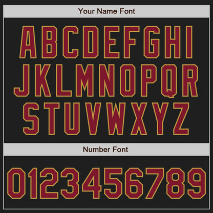 Custom Black Crimson-Old Gold Authentic Baseball Jersey