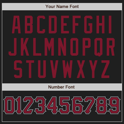 Custom Black Crimson-Gray Authentic Baseball Jersey