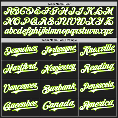 Custom Black White-Neon Green Authentic Baseball Jersey