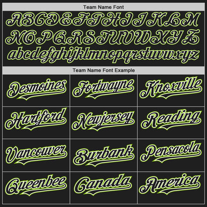 Custom Black White-Neon Green Authentic Baseball Jersey