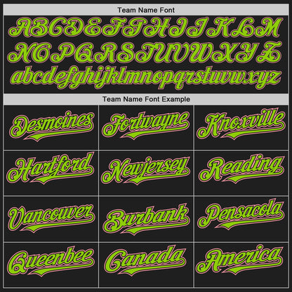 Custom Black Medium Pink-Neon Green Authentic Baseball Jersey