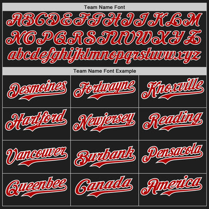Custom Black Red-White Authentic Baseball Jersey