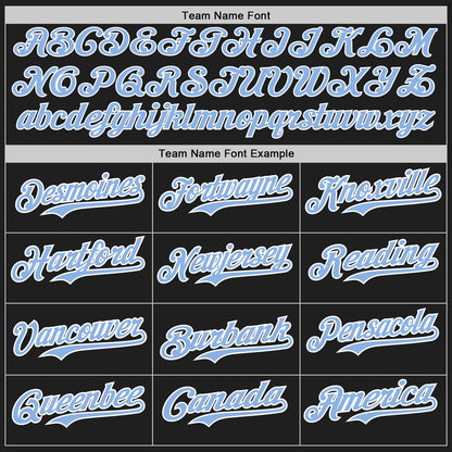 Custom Black Light Blue-White Authentic Baseball Jersey