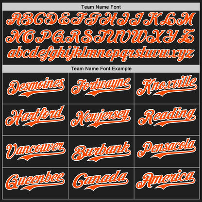 Custom Black Orange-White Authentic Baseball Jersey
