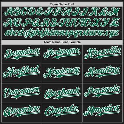 Custom Black Kelly Green-White Authentic Baseball Jersey