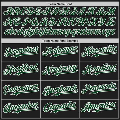 Custom Black Green-White Authentic Baseball Jersey