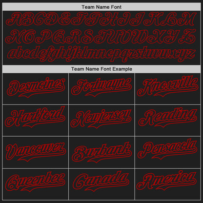 Custom Black Red Authentic Baseball Jersey