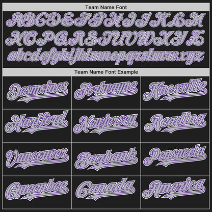 Custom Black Gray Purple-White Authentic Baseball Jersey