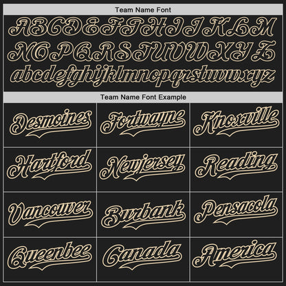 Custom Black City Cream Authentic Baseball Jersey
