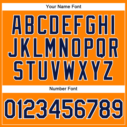 Custom Bay Orange Navy-White Authentic Baseball Jersey