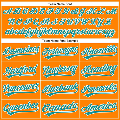 Custom Bay Orange Teal-White Authentic Baseball Jersey