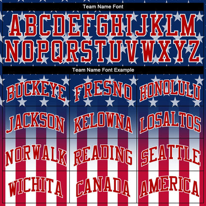 Custom Blue Red-White 3D American Flag Fashion Authentic Baseball Jersey