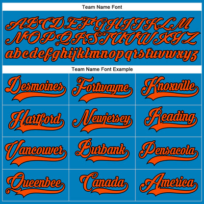 Custom Blue Orange-Black Hockey Lace Neck Jersey
