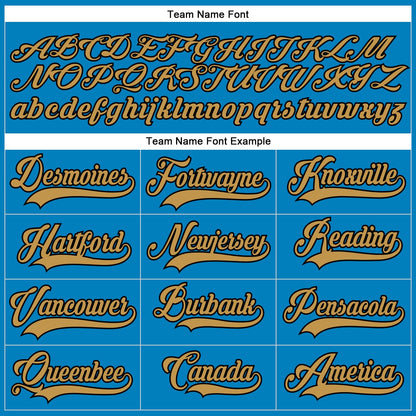 Custom Blue Old Gold-Black Hockey Lace Neck Jersey