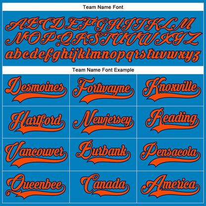 Custom Blue Orange-Navy Hockey Lace Neck Jersey