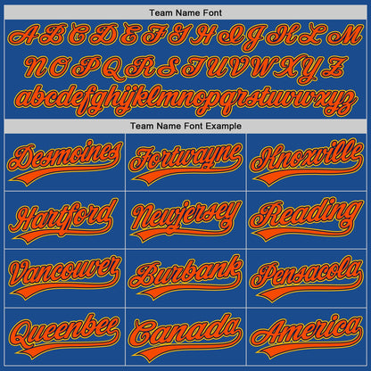 Custom Blue Gold Navy-Orange Authentic Throwback Baseball Jersey