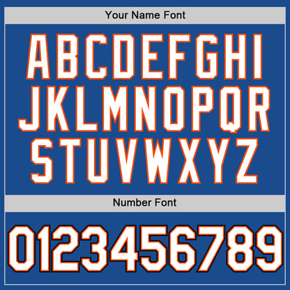 Custom Blue Orange-Black Authentic Throwback Baseball Jersey