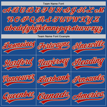 Custom Blue Red-Cream Authentic Throwback Baseball Jersey