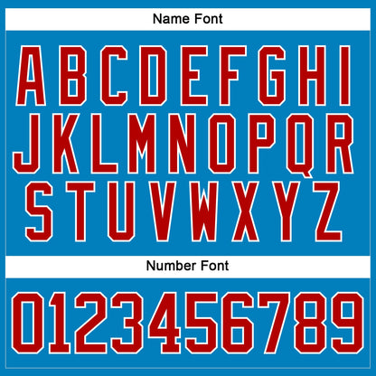 Custom Blue Red-White Hockey Lace Neck Jersey