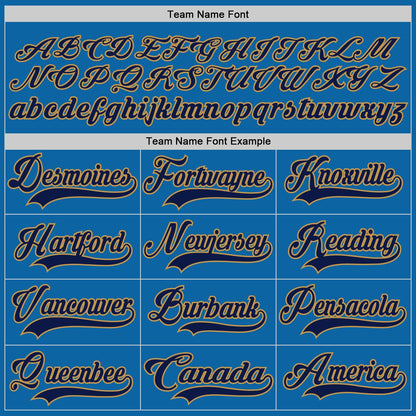 Custom Blue Navy-Old Gold Hockey Jersey