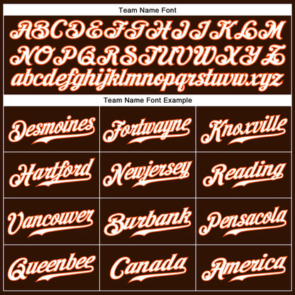 Custom Brown White-Orange Authentic Sleeveless Baseball Jersey