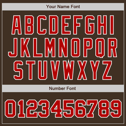 Custom Brown Red-White Authentic Baseball Jersey