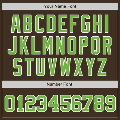 Custom Brown Neon Green-White Authentic Baseball Jersey