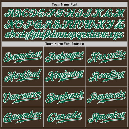 Custom Brown Kelly Green-White Authentic Baseball Jersey