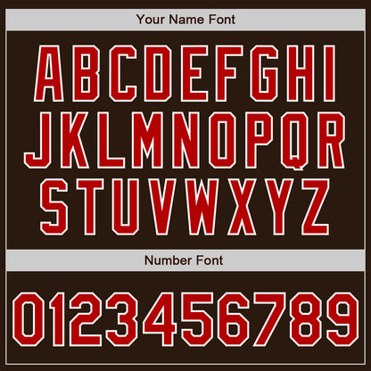 Custom Brown Red-White Authentic Baseball Jersey