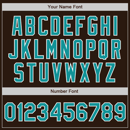 Custom Brown Teal-White Authentic Baseball Jersey