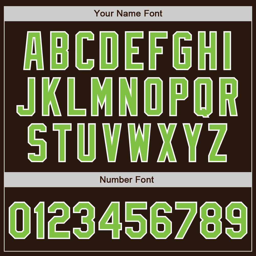 Custom Brown Neon Green-White Authentic Baseball Jersey