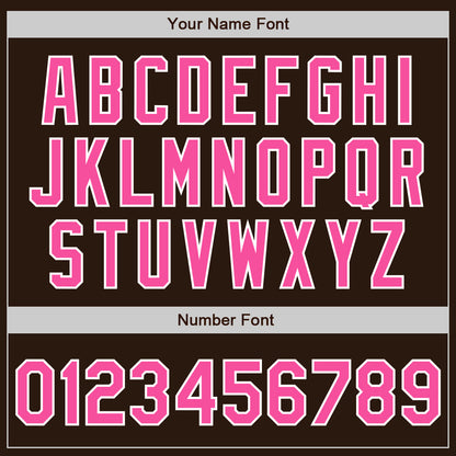 Custom Brown Pink-White Authentic Baseball Jersey