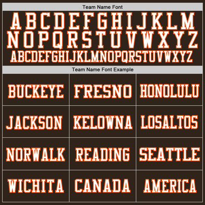 Custom Brown Orange-White Mesh Authentic Throwback Football Jersey