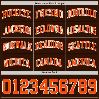 Custom Brown Orange-White Authentic Basketball Jersey