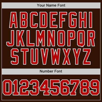 Custom Brown Red-White Authentic Basketball Jersey