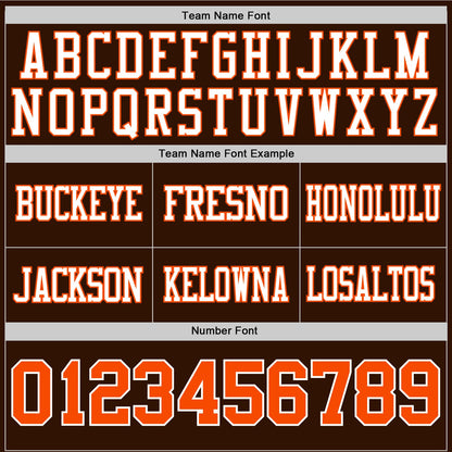 Custom Brown Orange-White Mesh Authentic Football Jersey