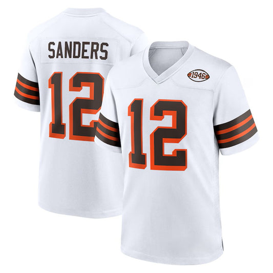 Custom Men's Browns White Alternate Exact Replica Football Jersey