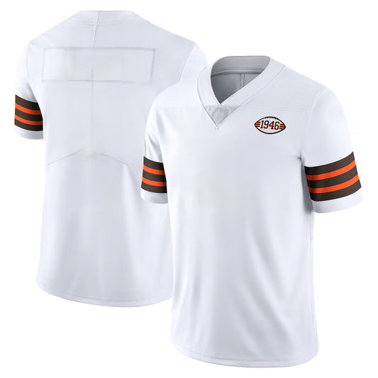 Custom Men's Browns White Alternate Exact Replica Football Jersey