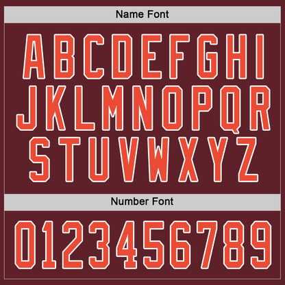 Custom Burgundy Orange-White Hockey Jersey