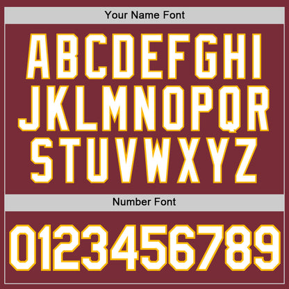 Custom Burgundy White-Gold Authentic Baseball Jersey