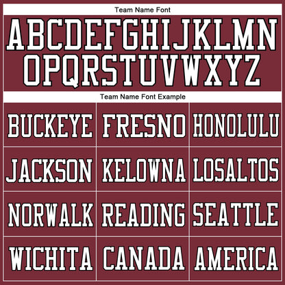 Custom Burgundy White-Black Mesh Authentic Football Jersey