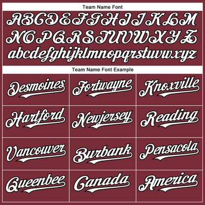Custom Burgundy White-Black Authentic Baseball Jersey