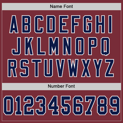 Custom Burgundy Navy-White Mesh Authentic Throwback Football Jersey
