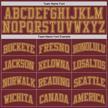 Custom Burgundy Old Gold Authentic Basketball Jersey