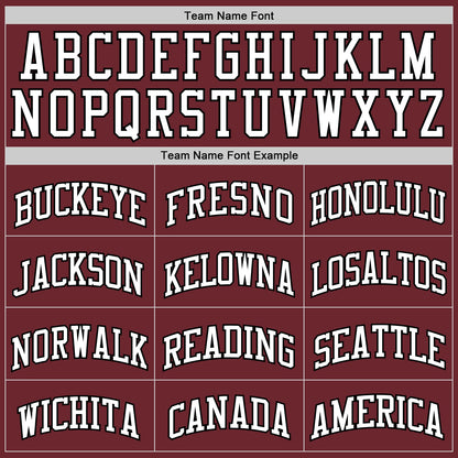 Custom Burgundy White-Black Authentic Basketball Jersey